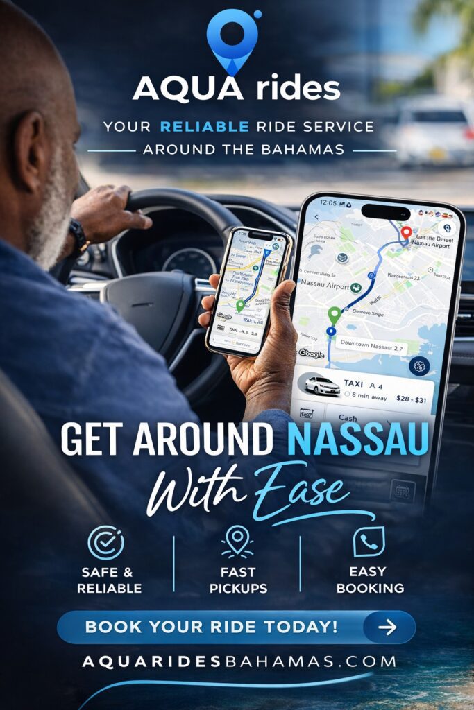 Aqua Rides Bahamas local taxi app for safe and reliable transportation in Nassau